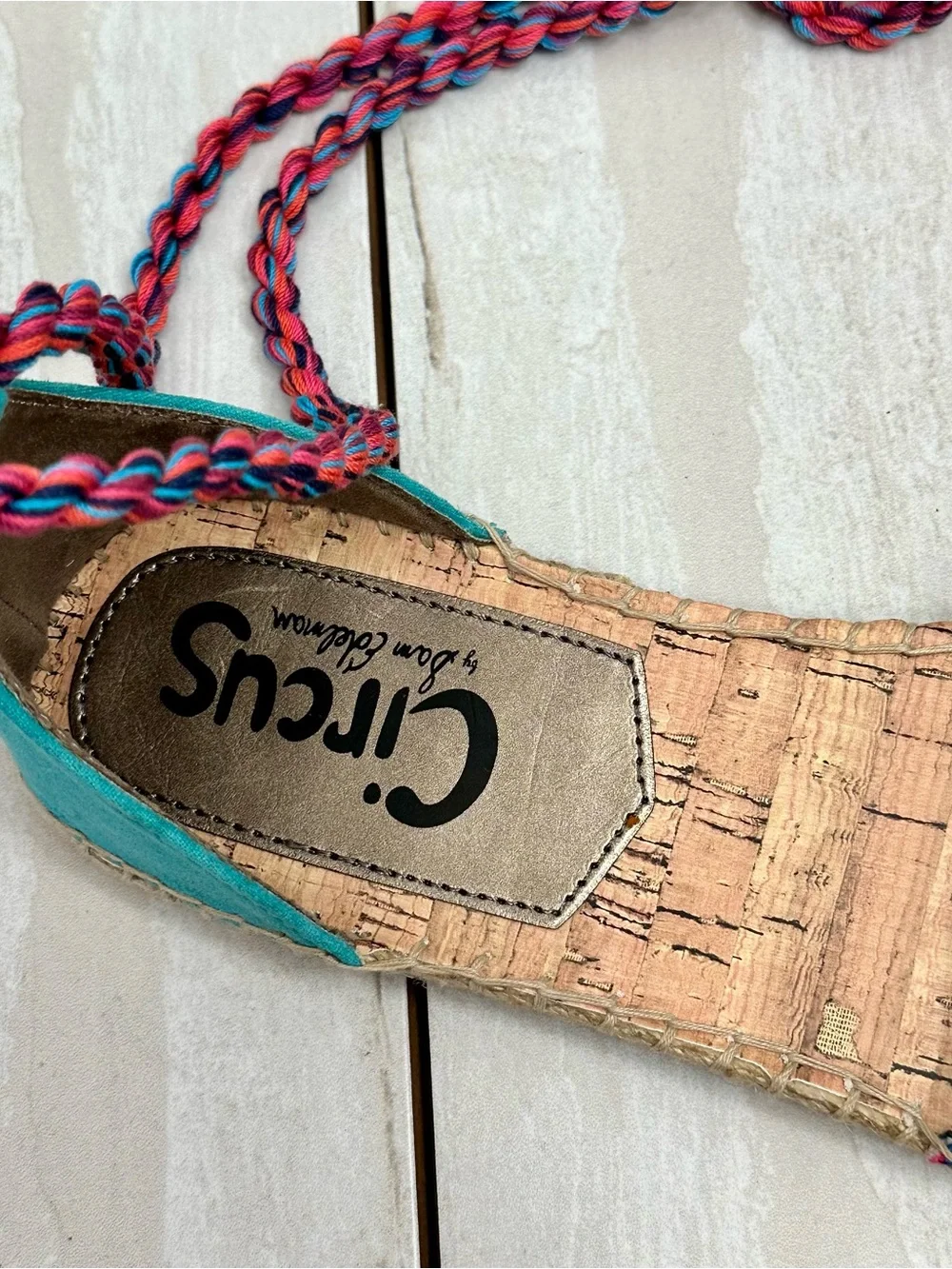 Sam Edelman Blue Multi Tropical Espadrille Lace-Up Flats